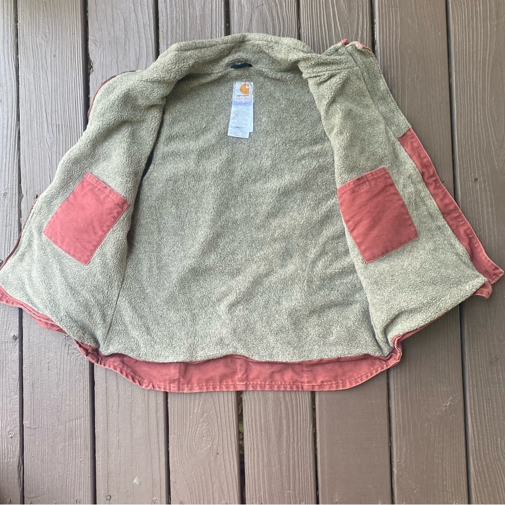 Carhartt Women’s Sherpa Lined Vest Vintage Rose Size Medium WV001 VRS RARE, EUC - Picture 8 of 12